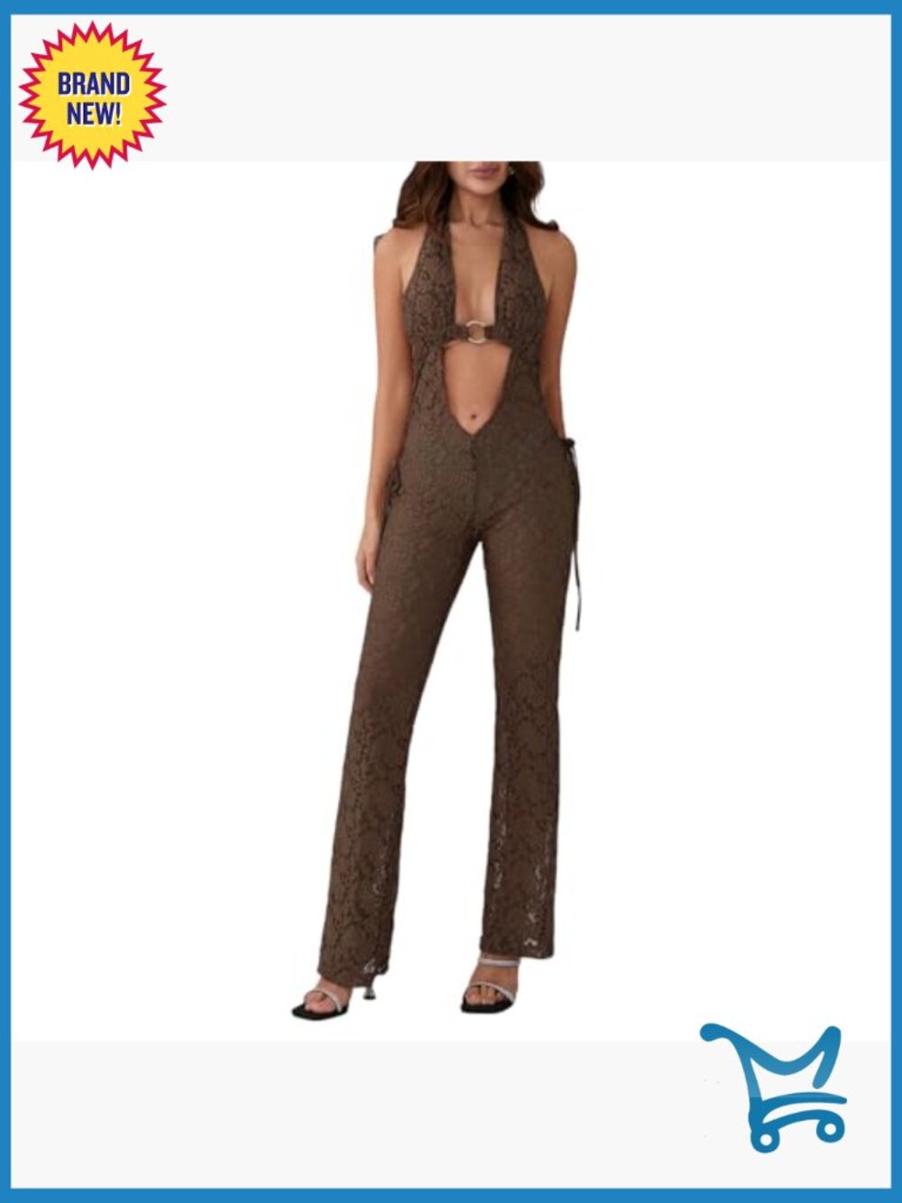 Sheer Mesh Lace Jumpsuit Sexy Sleeveless See Through Bodycon One Piece Party - Picture 2 of 6